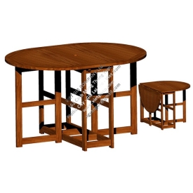 Oval Fold Top Table  121Cm